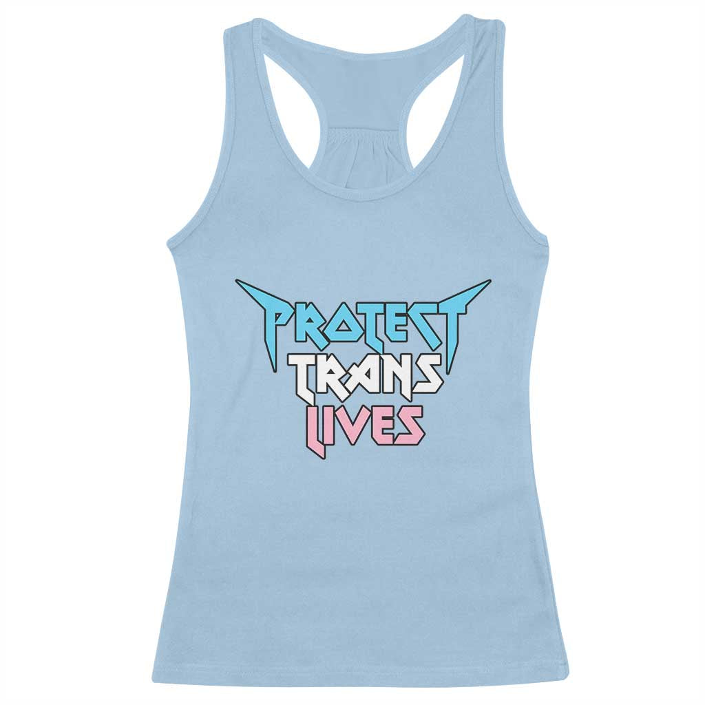 Protect Trans Lives Racerback Tank Top Heavy Metal - Wonder Print Shop