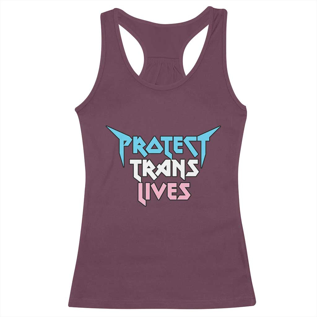 Protect Trans Lives Racerback Tank Top Heavy Metal - Wonder Print Shop