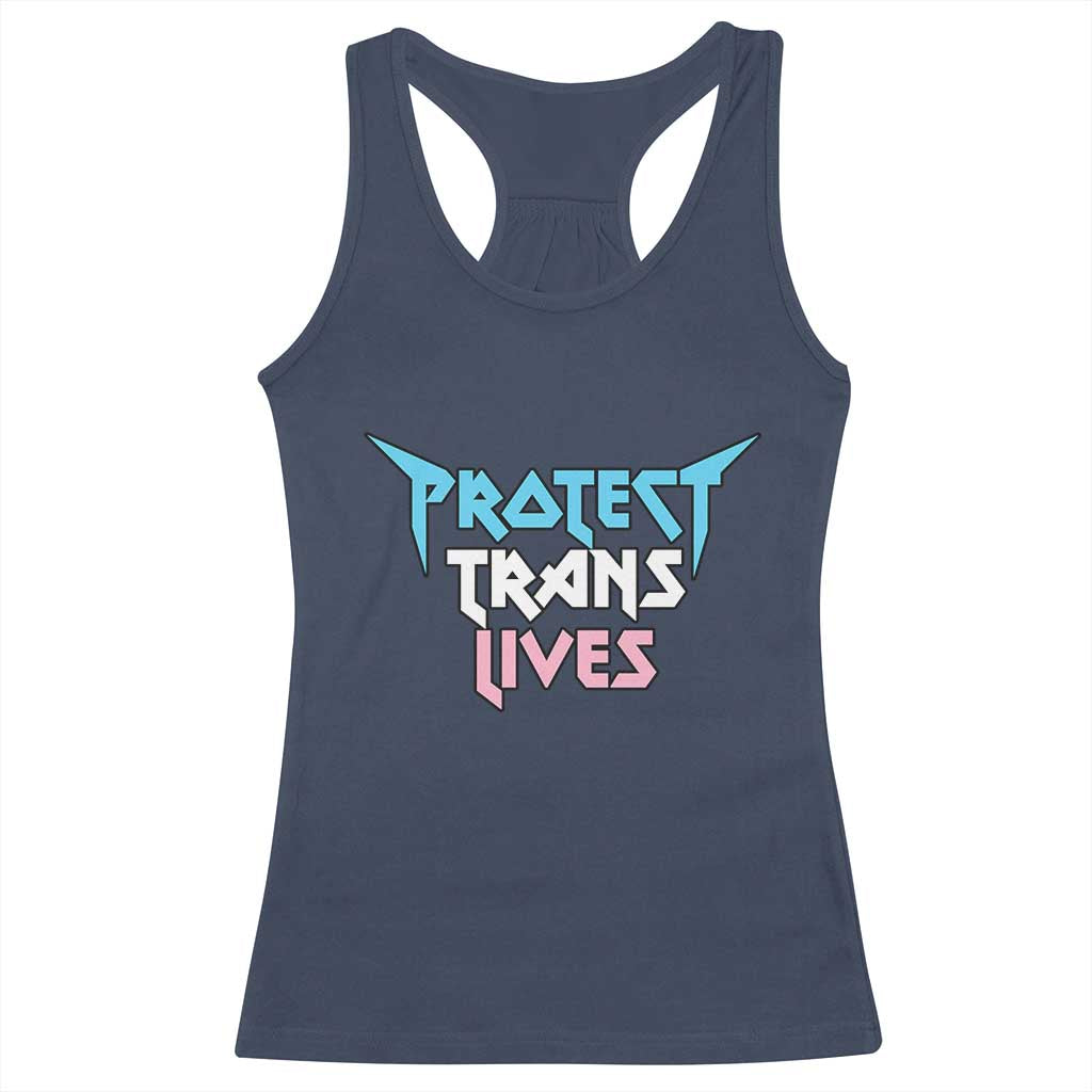 Protect Trans Lives Racerback Tank Top Heavy Metal - Wonder Print Shop