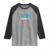 Protect Trans Lives Raglan Shirt Heavy Metal - Wonder Print Shop