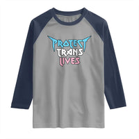 Protect Trans Lives Raglan Shirt Heavy Metal - Wonder Print Shop