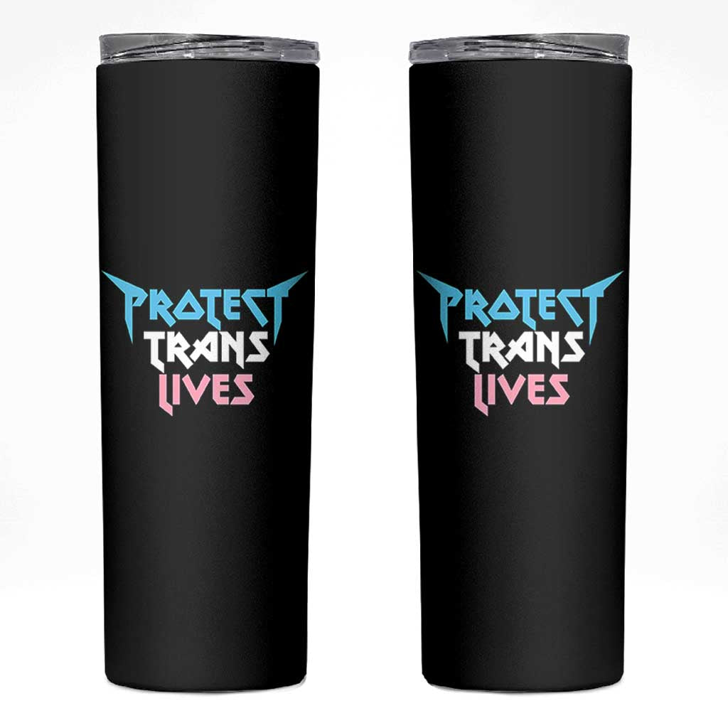 Protect Trans Lives Skinny Tumbler Heavy Metal - Wonder Print Shop
