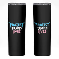 Protect Trans Lives Skinny Tumbler Heavy Metal - Wonder Print Shop