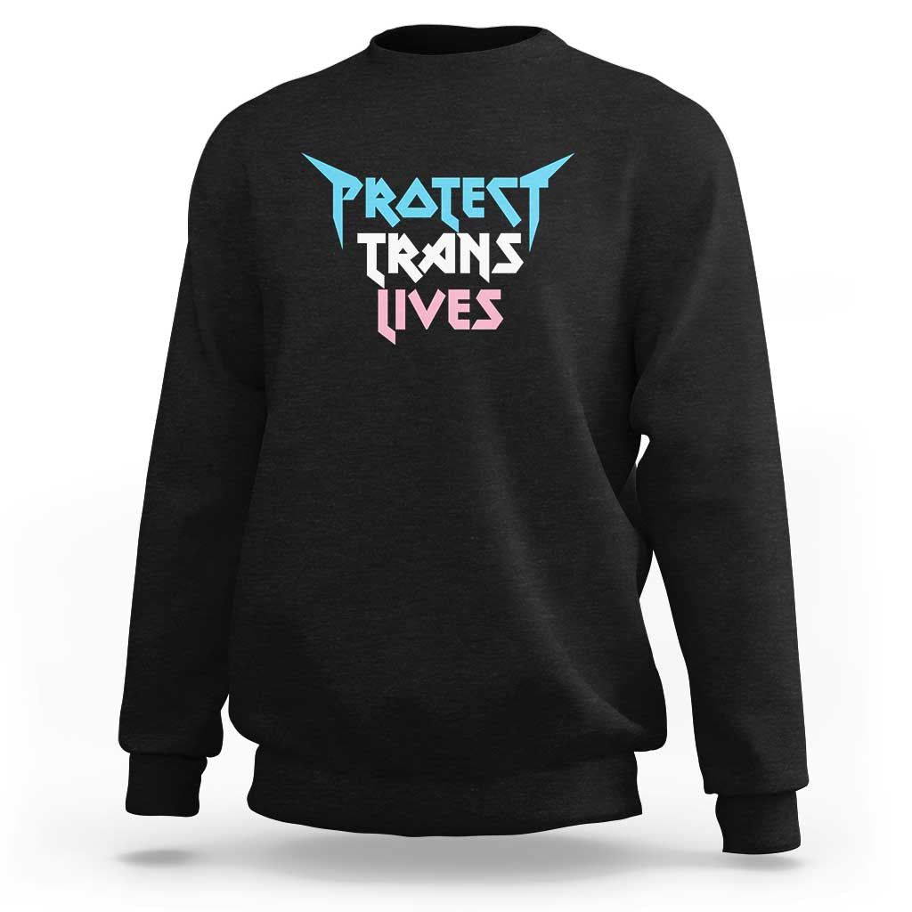 Protect Trans Lives Sweatshirt Heavy Metal - Wonder Print Shop