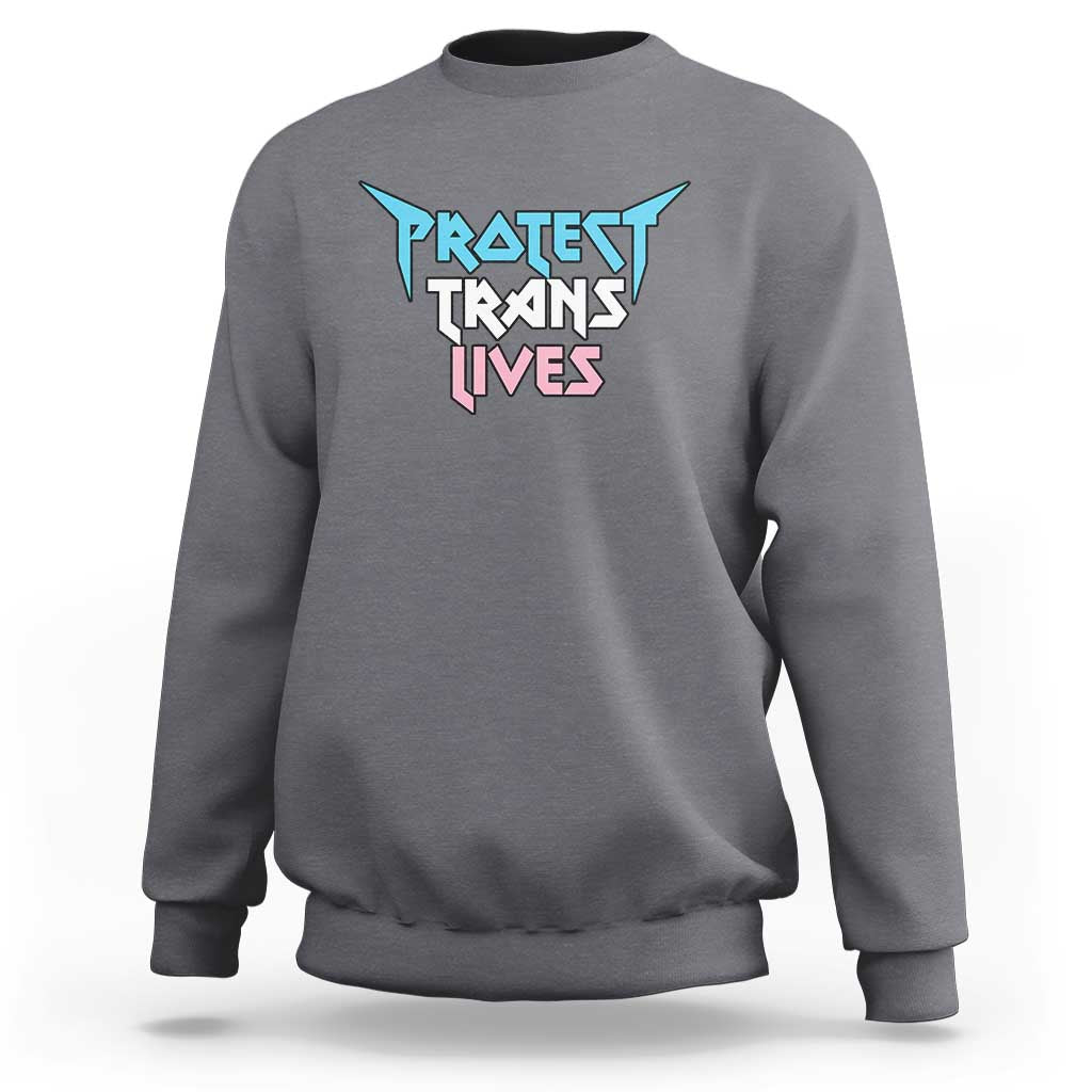 Protect Trans Lives Sweatshirt Heavy Metal - Wonder Print Shop