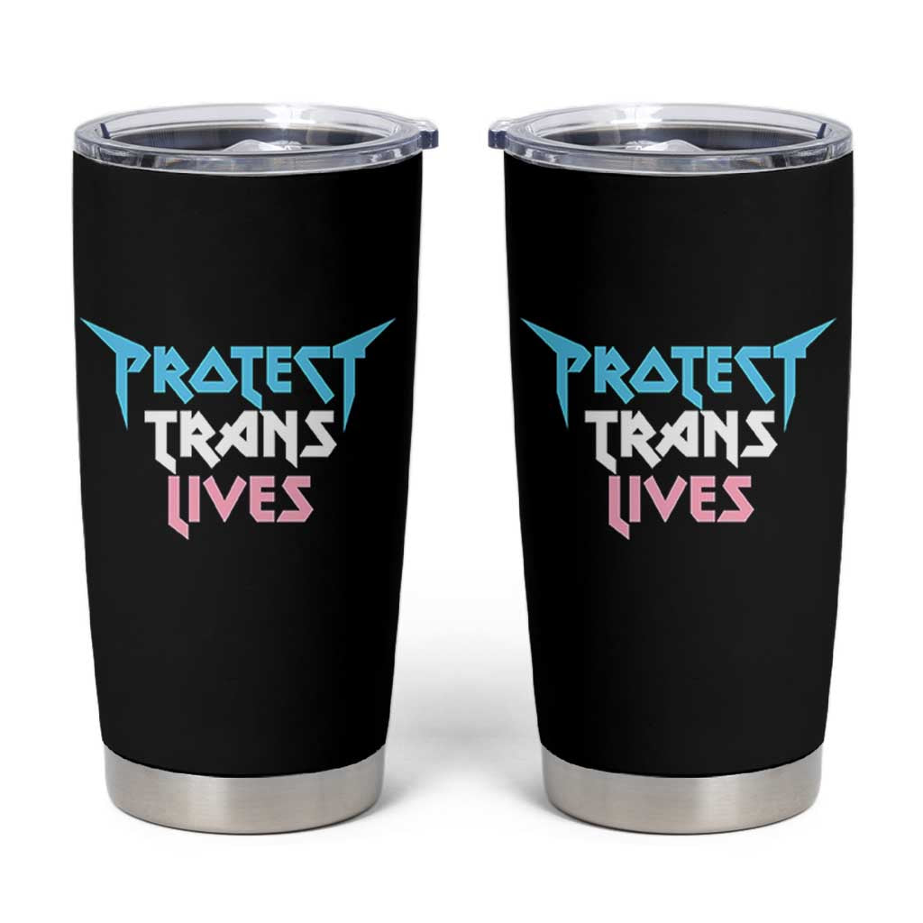 Protect Trans Lives Tumbler Cup Heavy Metal - Wonder Print Shop