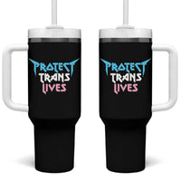 Protect Trans Lives Tumbler With Handle Heavy Metal - Wonder Print Shop