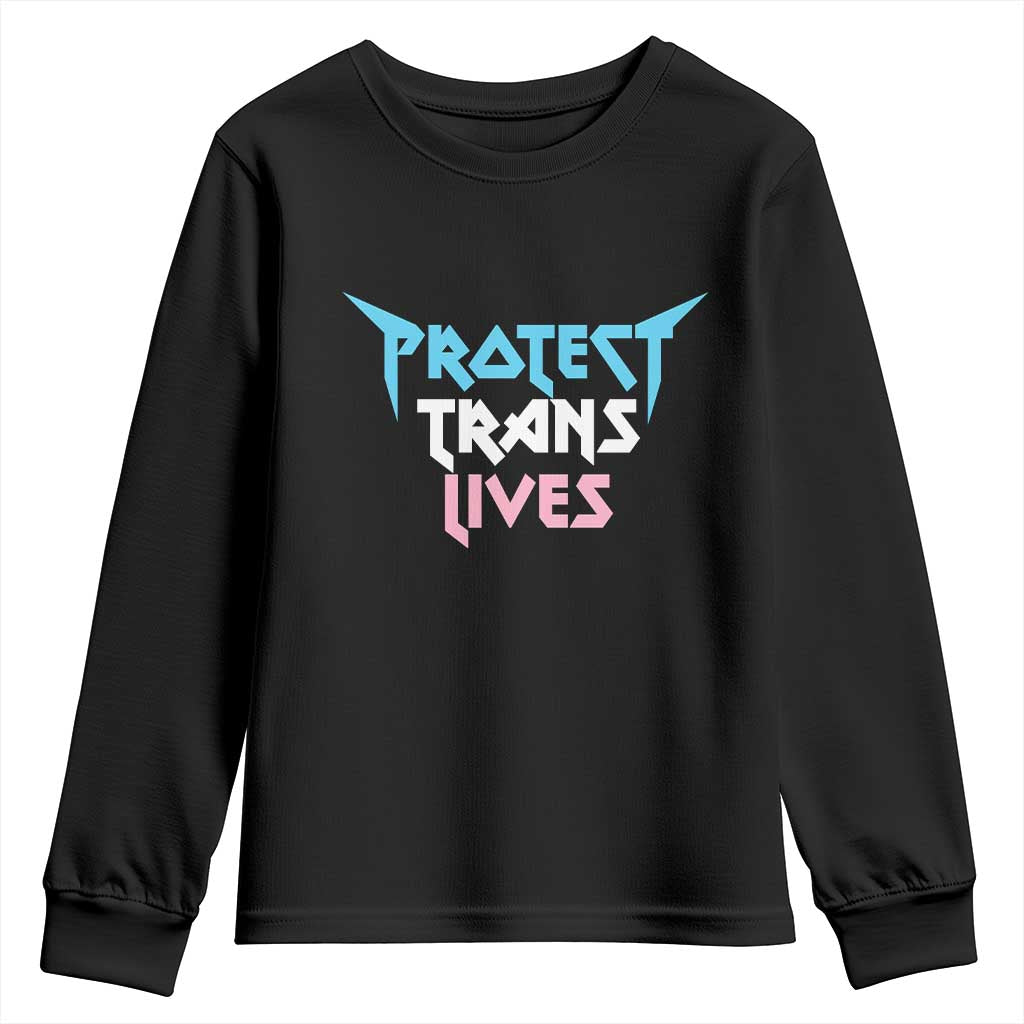 Protect Trans Lives Youth Sweatshirt Heavy Metal - Wonder Print Shop