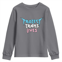 Protect Trans Lives Youth Sweatshirt Heavy Metal - Wonder Print Shop