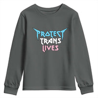 Protect Trans Lives Youth Sweatshirt Heavy Metal - Wonder Print Shop