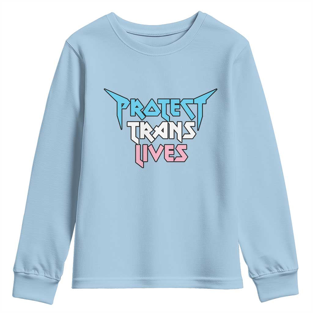 Protect Trans Lives Youth Sweatshirt Heavy Metal - Wonder Print Shop
