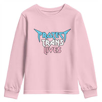 Protect Trans Lives Youth Sweatshirt Heavy Metal - Wonder Print Shop