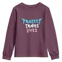 Protect Trans Lives Youth Sweatshirt Heavy Metal - Wonder Print Shop