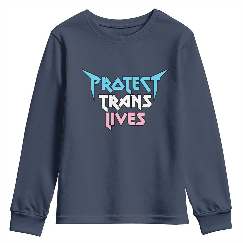 Protect Trans Lives Youth Sweatshirt Heavy Metal - Wonder Print Shop