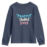 Protect Trans Lives Youth Sweatshirt Heavy Metal - Wonder Print Shop