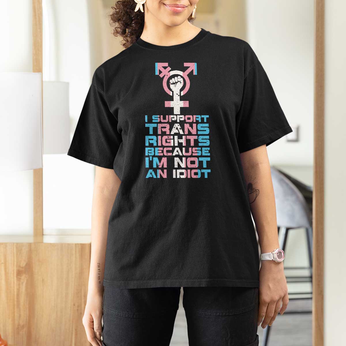 Trans Ally T Shirt For Women Transgender Pride Flag Support