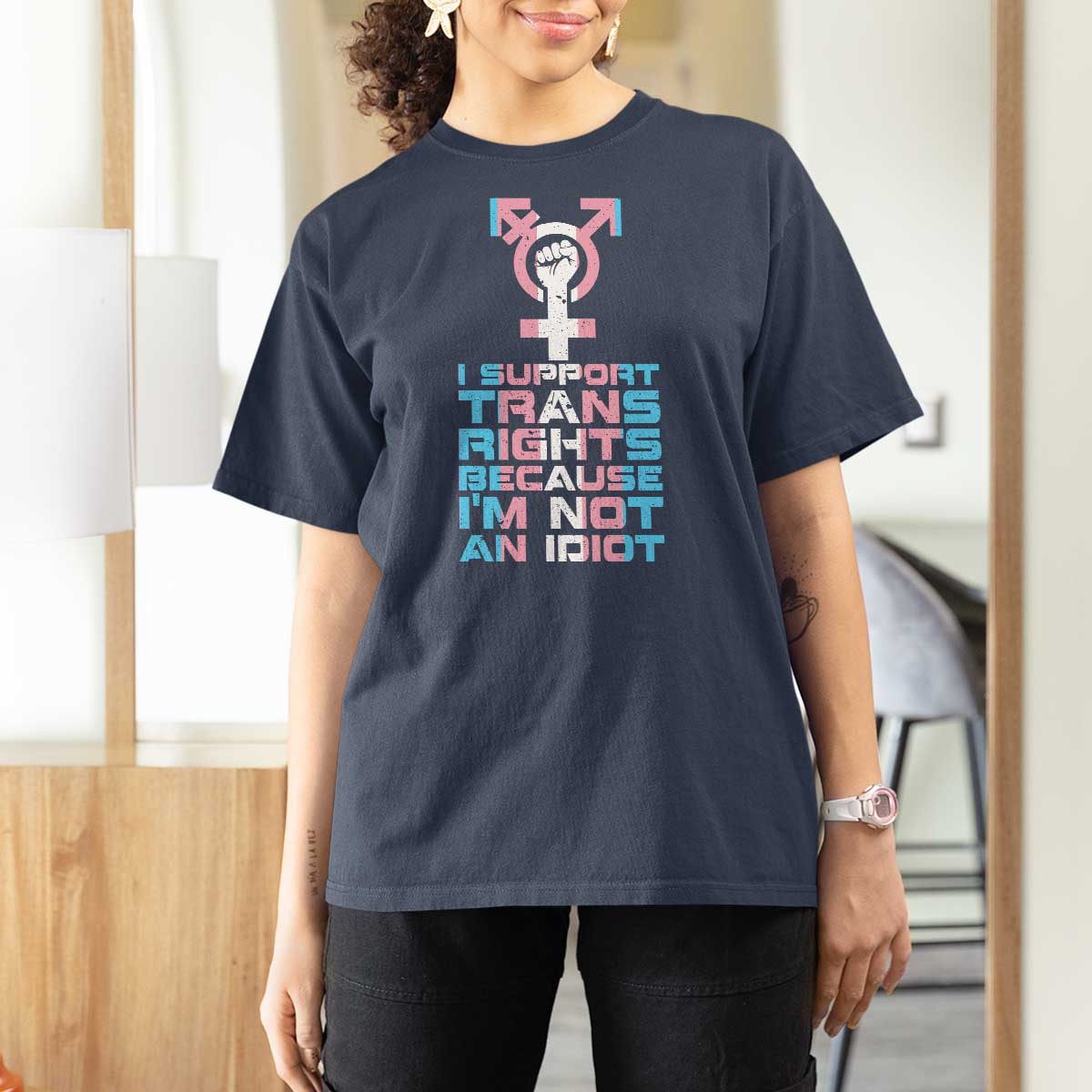 Trans Ally T Shirt For Women Transgender Pride Flag Support