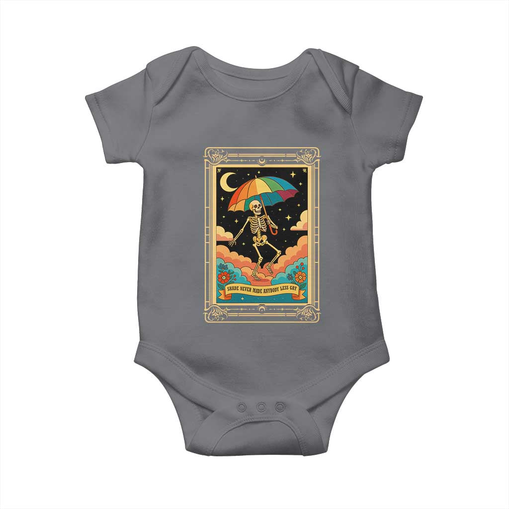 Shade Never Made Anybody Less Gay Baby Onesie Funny Skeleton Rainbow Pride Month - Wonder Print Shop