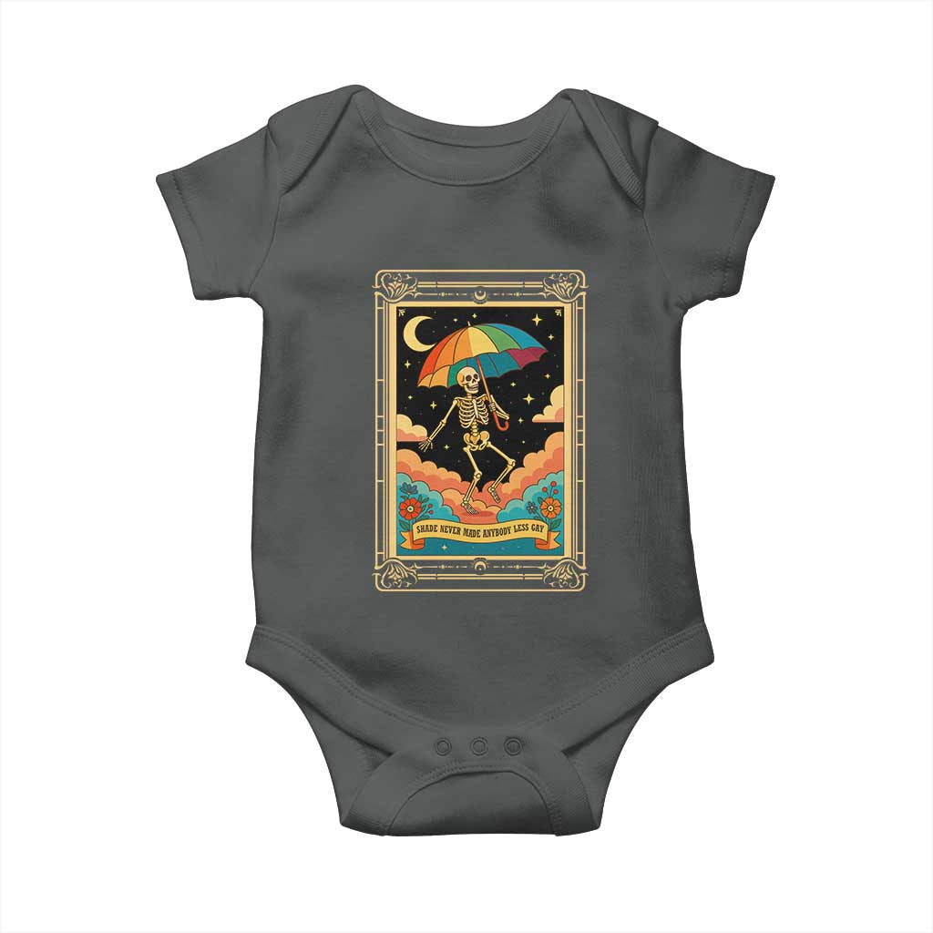 Shade Never Made Anybody Less Gay Baby Onesie Funny Skeleton Rainbow Pride Month - Wonder Print Shop