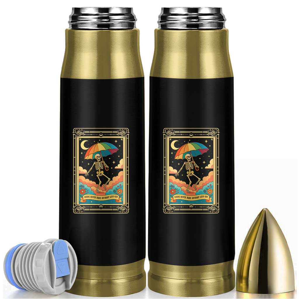 Shade Never Made Anybody Less Gay Bullet Tumbler Funny Skeleton Rainbow Pride Month - Wonder Print Shop