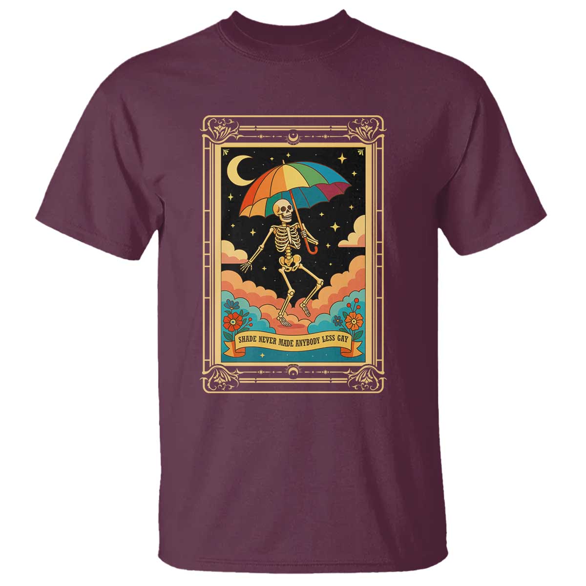 Shade Never Made Anybody Less Gay T Shirt Funny Skeleton Rainbow Pride Month - Wonder Print Shop