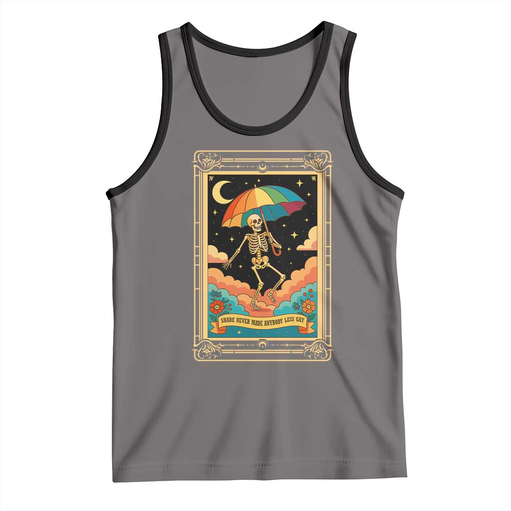 Shade Never Made Anybody Less Gay Tank Top Funny Skeleton Rainbow Pride Month - Wonder Print Shop
