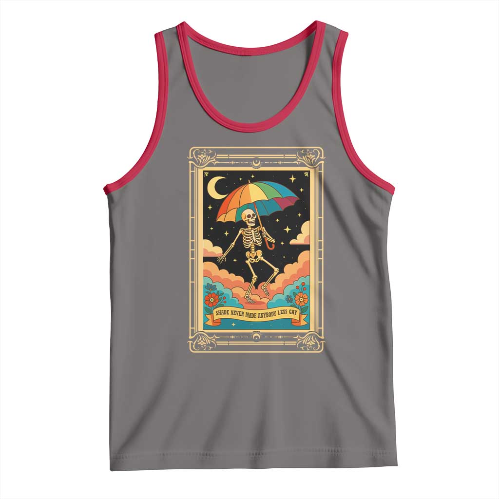 Shade Never Made Anybody Less Gay Tank Top Funny Skeleton Rainbow Pride Month - Wonder Print Shop