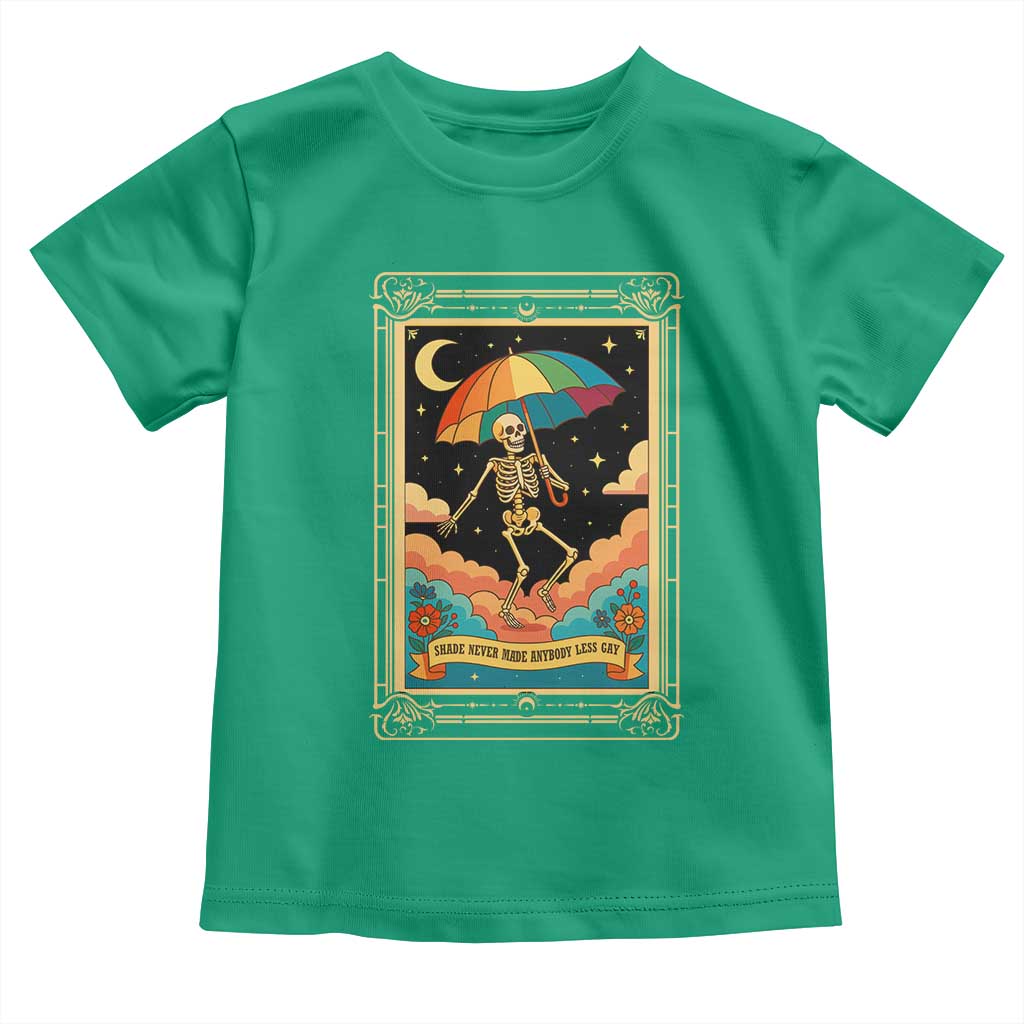 Shade Never Made Anybody Less Gay Toddler T Shirt Funny Skeleton Rainbow Pride Month - Wonder Print Shop