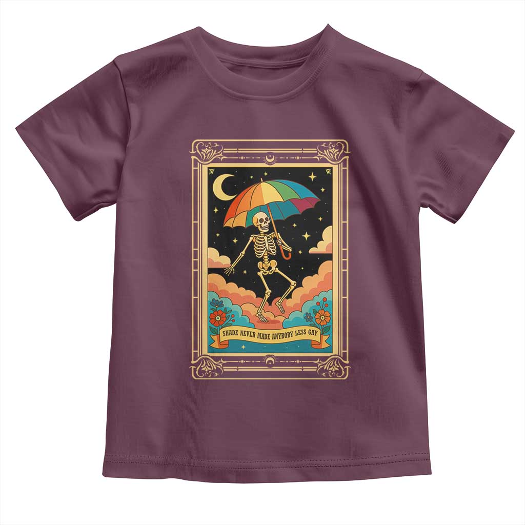 Shade Never Made Anybody Less Gay Toddler T Shirt Funny Skeleton Rainbow Pride Month - Wonder Print Shop