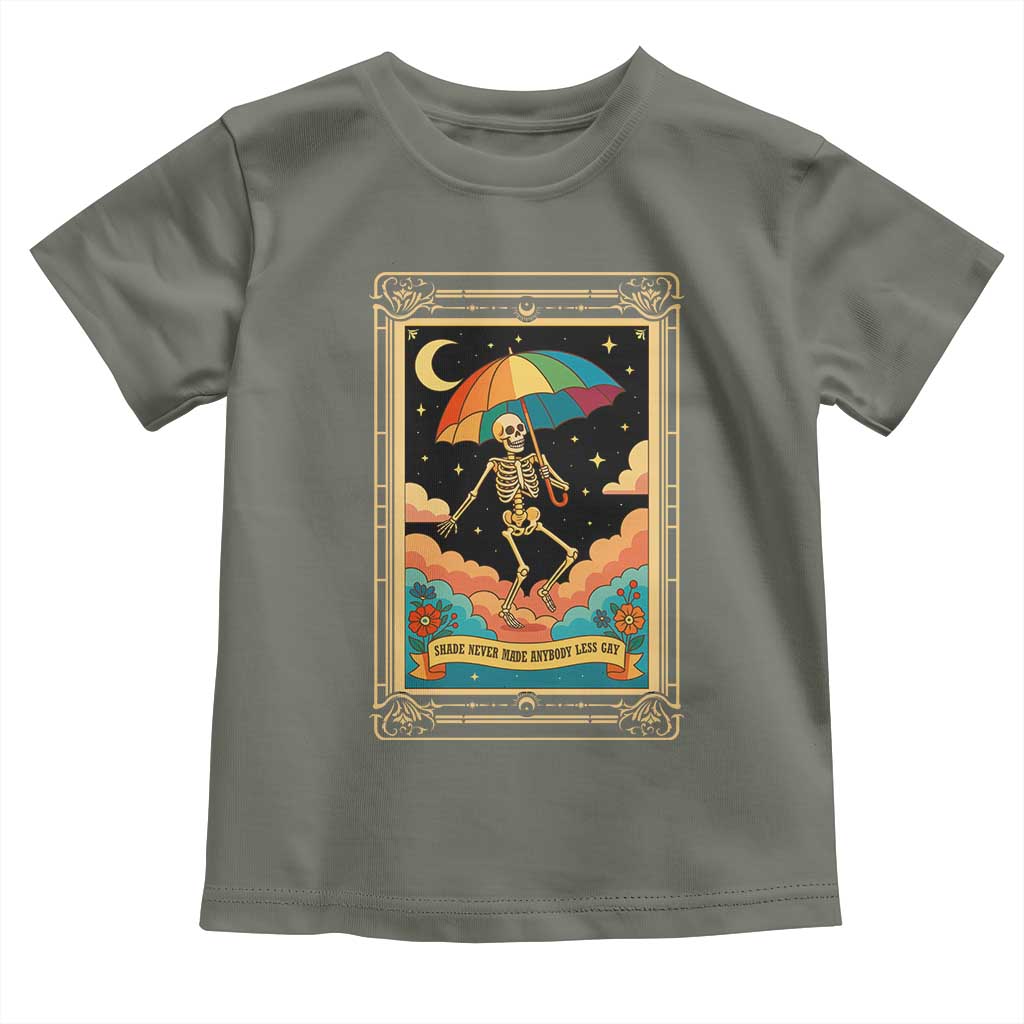 Shade Never Made Anybody Less Gay Toddler T Shirt Funny Skeleton Rainbow Pride Month - Wonder Print Shop