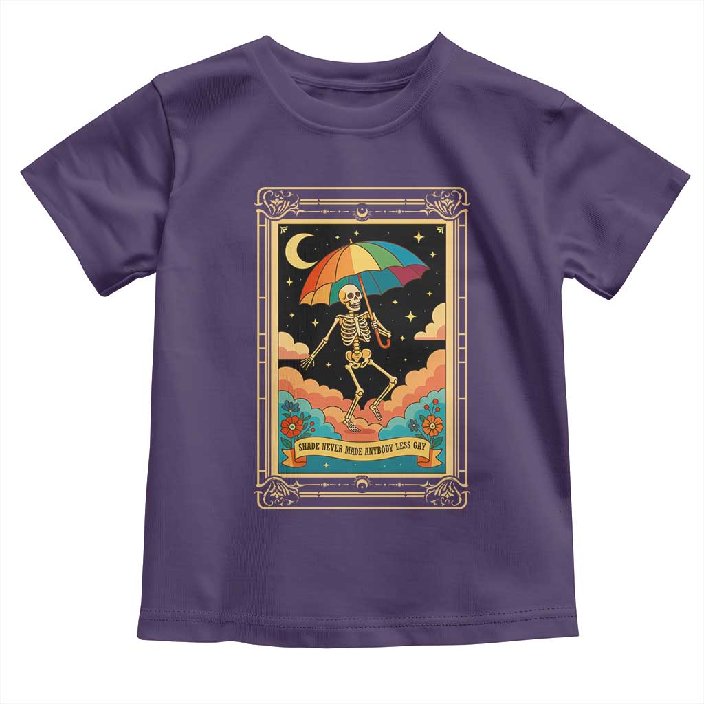 Shade Never Made Anybody Less Gay Toddler T Shirt Funny Skeleton Rainbow Pride Month - Wonder Print Shop