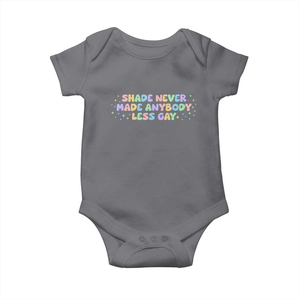 Shade Never Made Anybody Less Gay Baby Onesie LGBTQ Pride - Wonder Print Shop