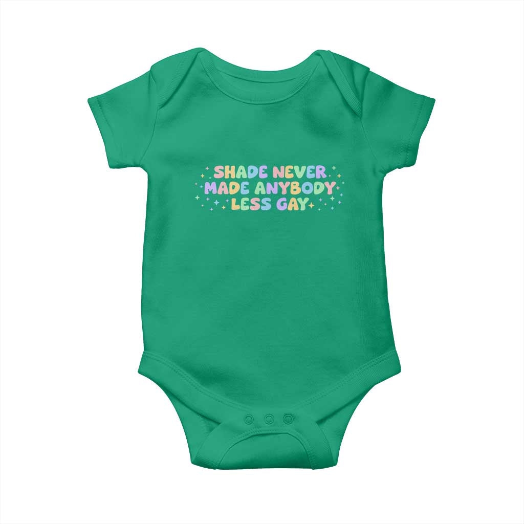 Shade Never Made Anybody Less Gay Baby Onesie LGBTQ Pride - Wonder Print Shop
