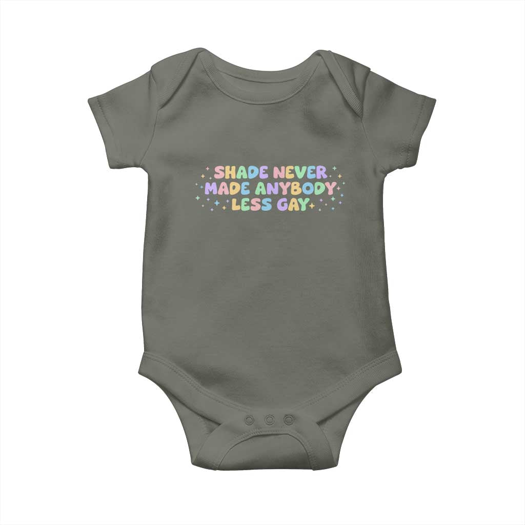 Shade Never Made Anybody Less Gay Baby Onesie LGBTQ Pride - Wonder Print Shop