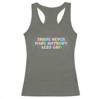 Shade Never Made Anybody Less Gay Racerback Tank Top LGBTQ Pride - Wonder Print Shop