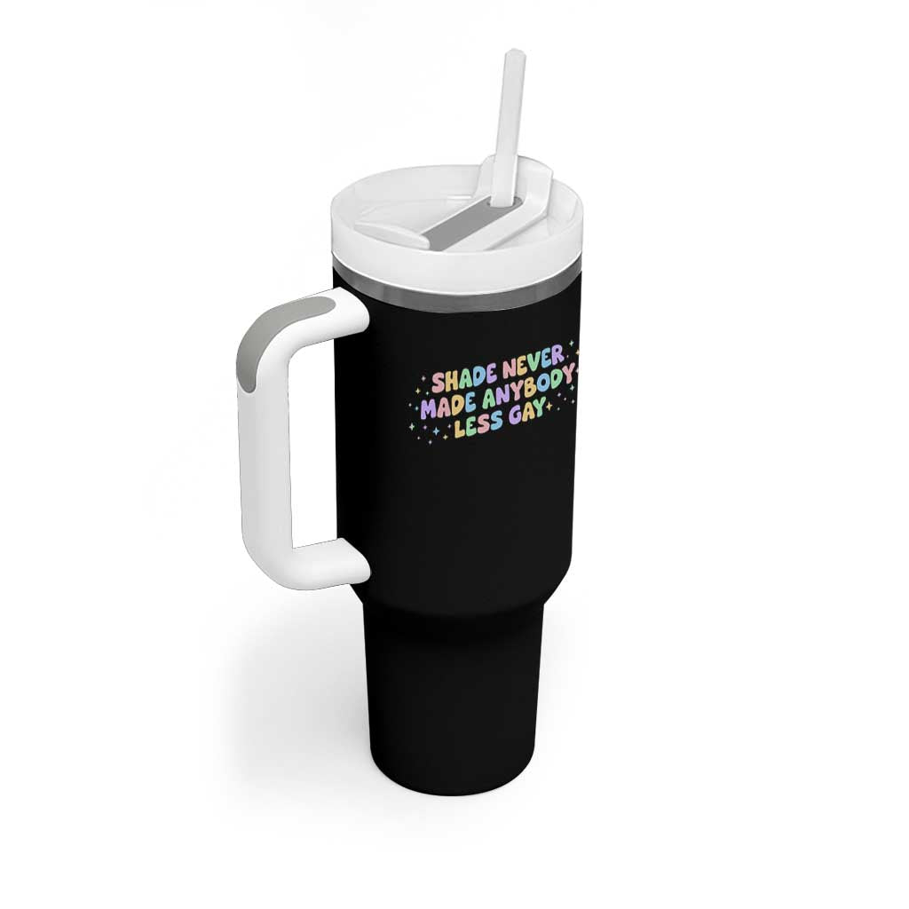 Shade Never Made Anybody Less Gay Tumbler With Handle LGBTQ Pride - Wonder Print Shop