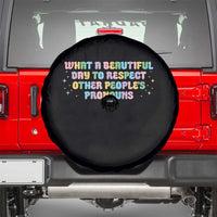 Equality Pride Spare Tire Cover Respect Other People's Pronouns LGBT LGBTQ Pride Ally - Wonder Print Shop