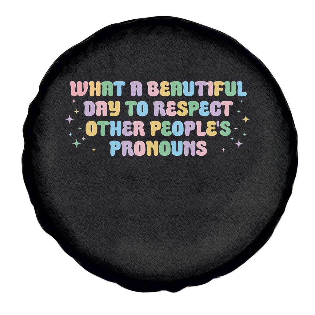Equality Pride Spare Tire Cover Respect Other People's Pronouns LGBT LGBTQ Pride Ally - Wonder Print Shop