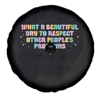 Equality Pride Spare Tire Cover Respect Other People's Pronouns LGBT LGBTQ Pride Ally - Wonder Print Shop