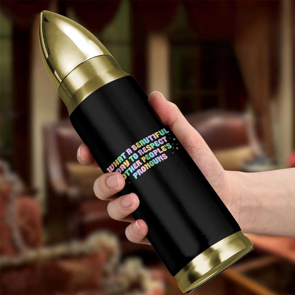 Equality Pride Bullet Tumbler Respect Other People's Pronouns LGBT LGBTQ Pride Ally - Wonder Print Shop