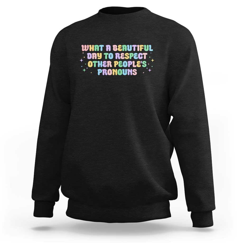 Equality Pride Sweatshirt Respect Other People's Pronouns LGBT LGBTQ Pride Ally - Wonder Print Shop