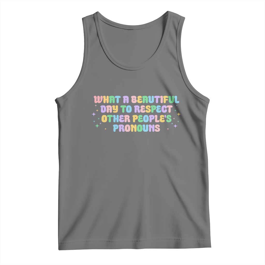 Equality Pride Tank Top Respect Other People's Pronouns LGBT LGBTQ Pride Ally - Wonder Print Shop