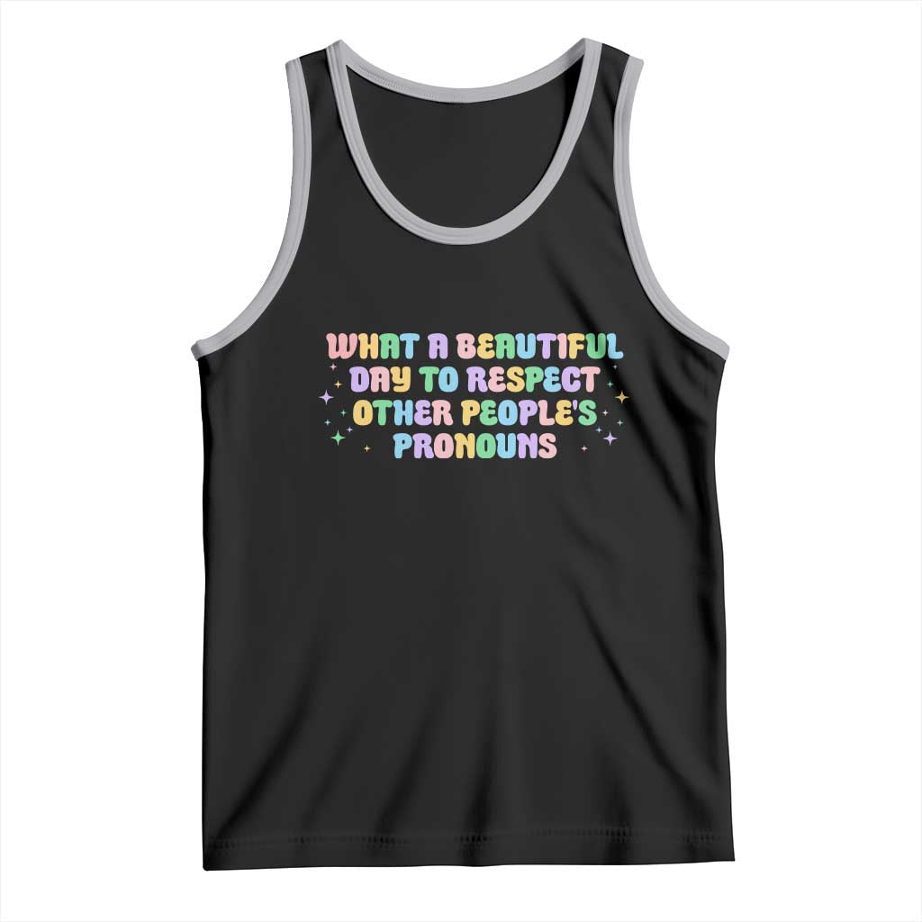 Equality Pride Tank Top Respect Other People's Pronouns LGBT LGBTQ Pride Ally - Wonder Print Shop