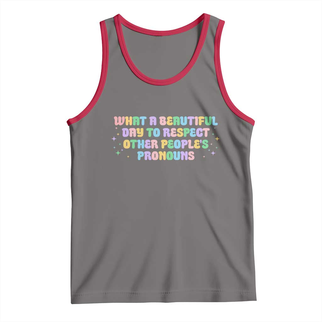 Equality Pride Tank Top Respect Other People's Pronouns LGBT LGBTQ Pride Ally - Wonder Print Shop