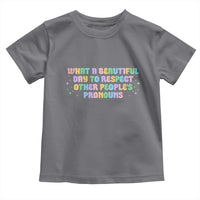 Equality Pride Toddler T Shirt Respect Other People's Pronouns LGBT LGBTQ Pride Ally - Wonder Print Shop