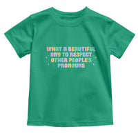 Equality Pride Toddler T Shirt Respect Other People's Pronouns LGBT LGBTQ Pride Ally - Wonder Print Shop