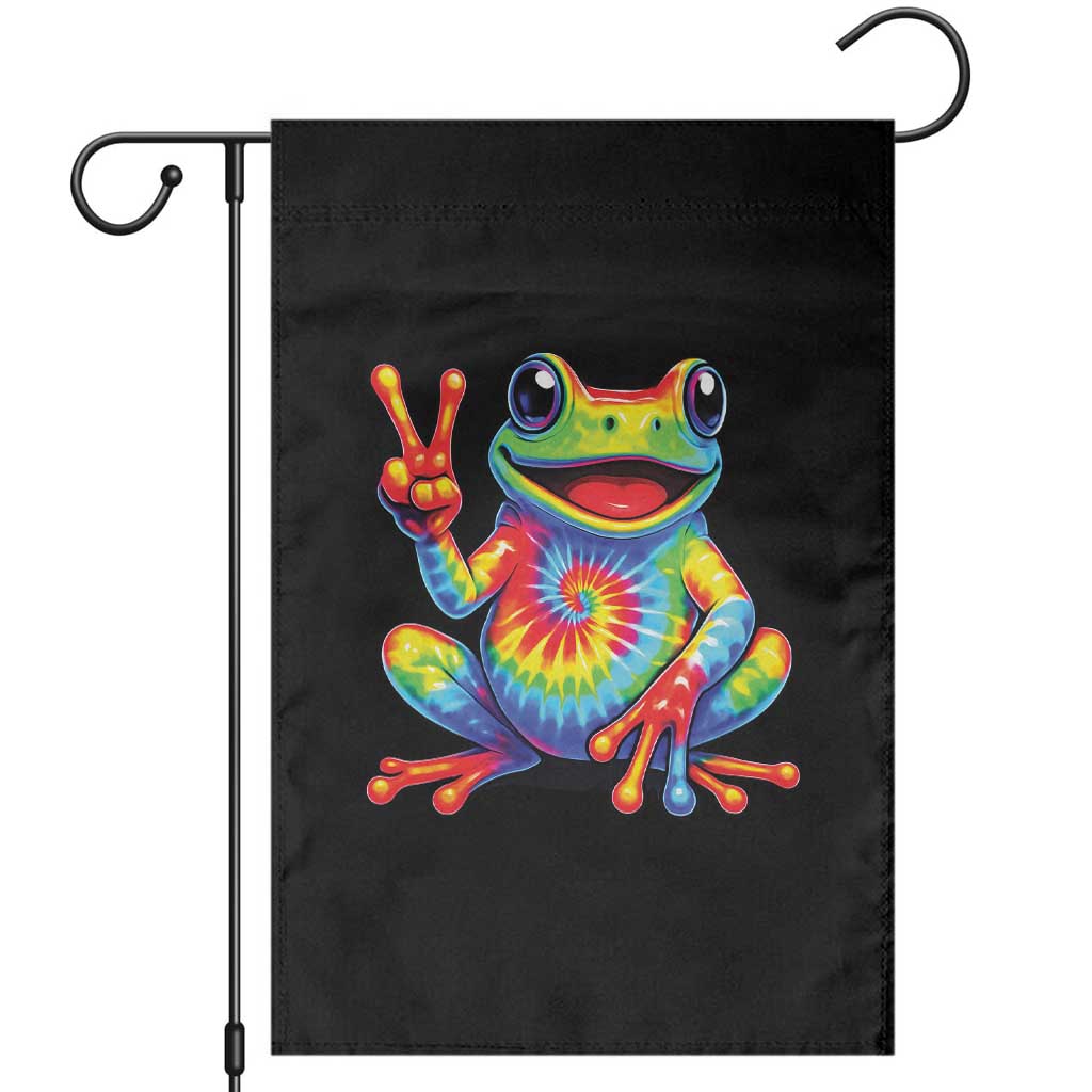 Tie-Dye Frog Peace Sign Hippie Garden Flag Toad Trends Effect Printing - Wonder Print Shop