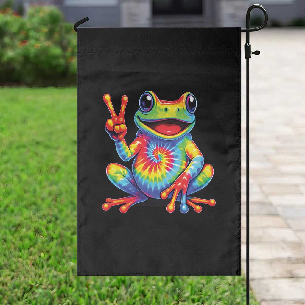 Tie-Dye Frog Peace Sign Hippie Garden Flag Toad Trends Effect Printing - Wonder Print Shop