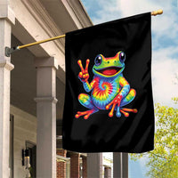 Tie-Dye Frog Peace Sign Hippie Garden Flag Toad Trends Effect Printing - Wonder Print Shop
