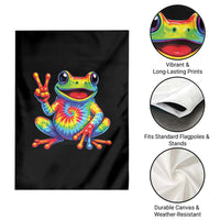 Tie-Dye Frog Peace Sign Hippie Garden Flag Toad Trends Effect Printing - Wonder Print Shop